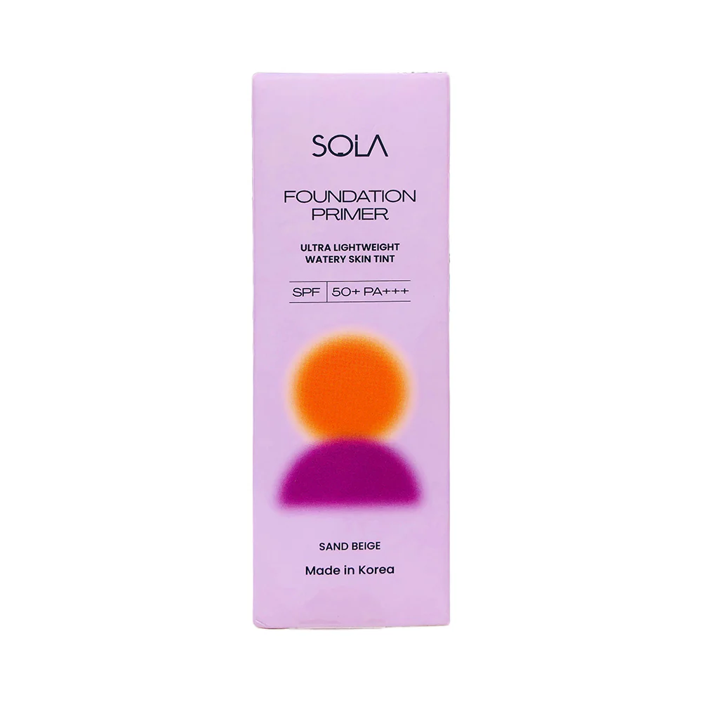Sola Foundation Primer Ultra Lightweight Watery Skin Tint SPF50+ PA+++ Sand Beige 30ml - Image 2