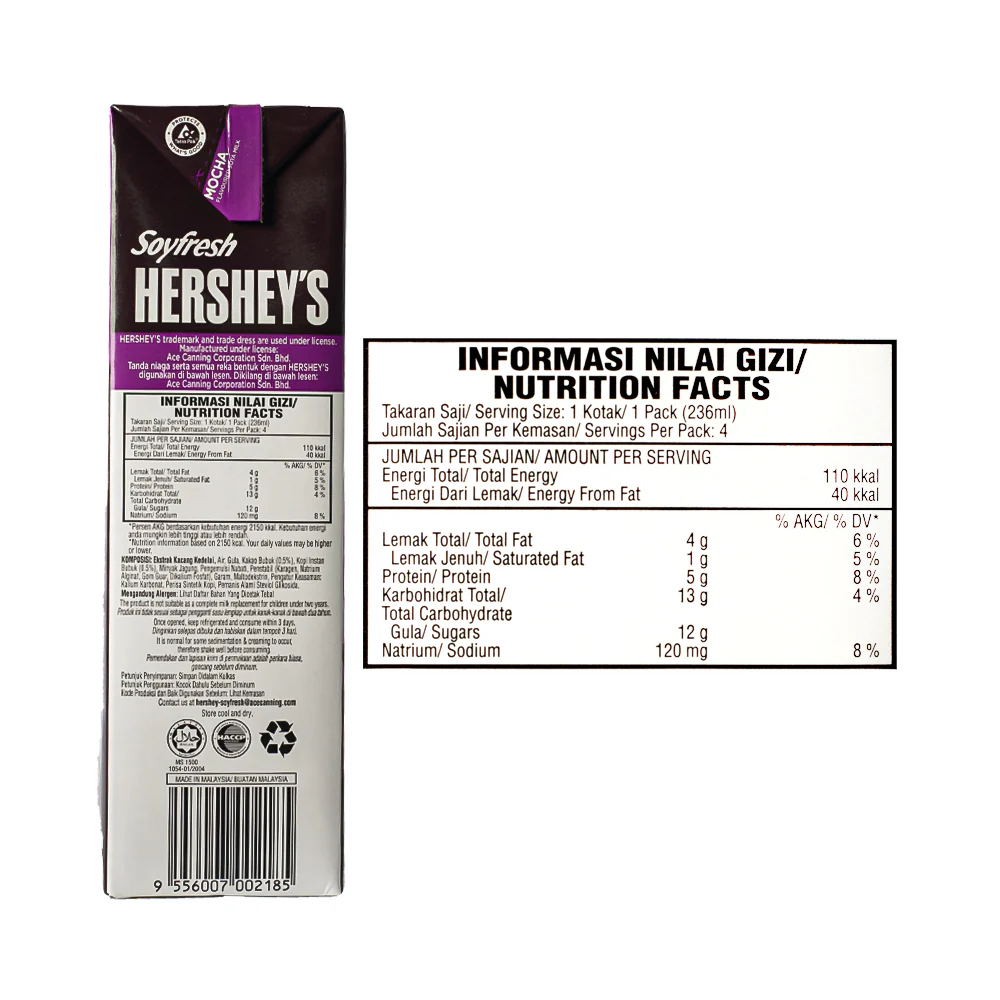 Soyfresh Soya Milk Hershey's Mocha 946ml - Image 3