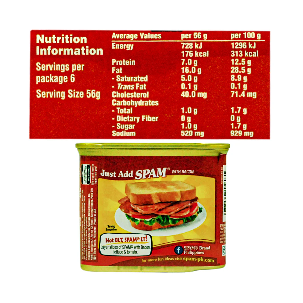 Spam Bacon 12oz 340g - Image 2
