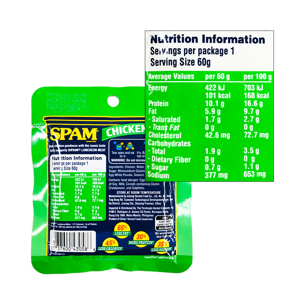 Spam Luncheon Meat Chicken Single 60g - Image 2