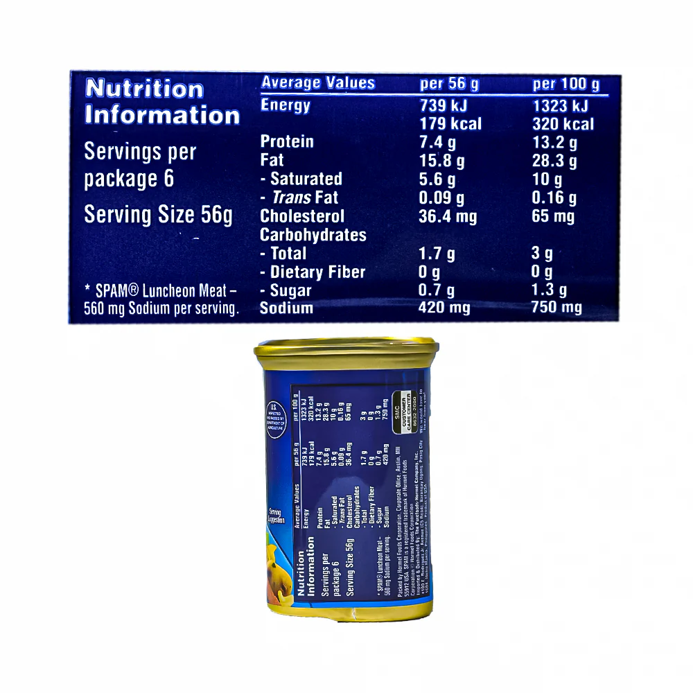 Spam Luncheon Meat 25% Less Sodium 340g (12oz) - Image 3