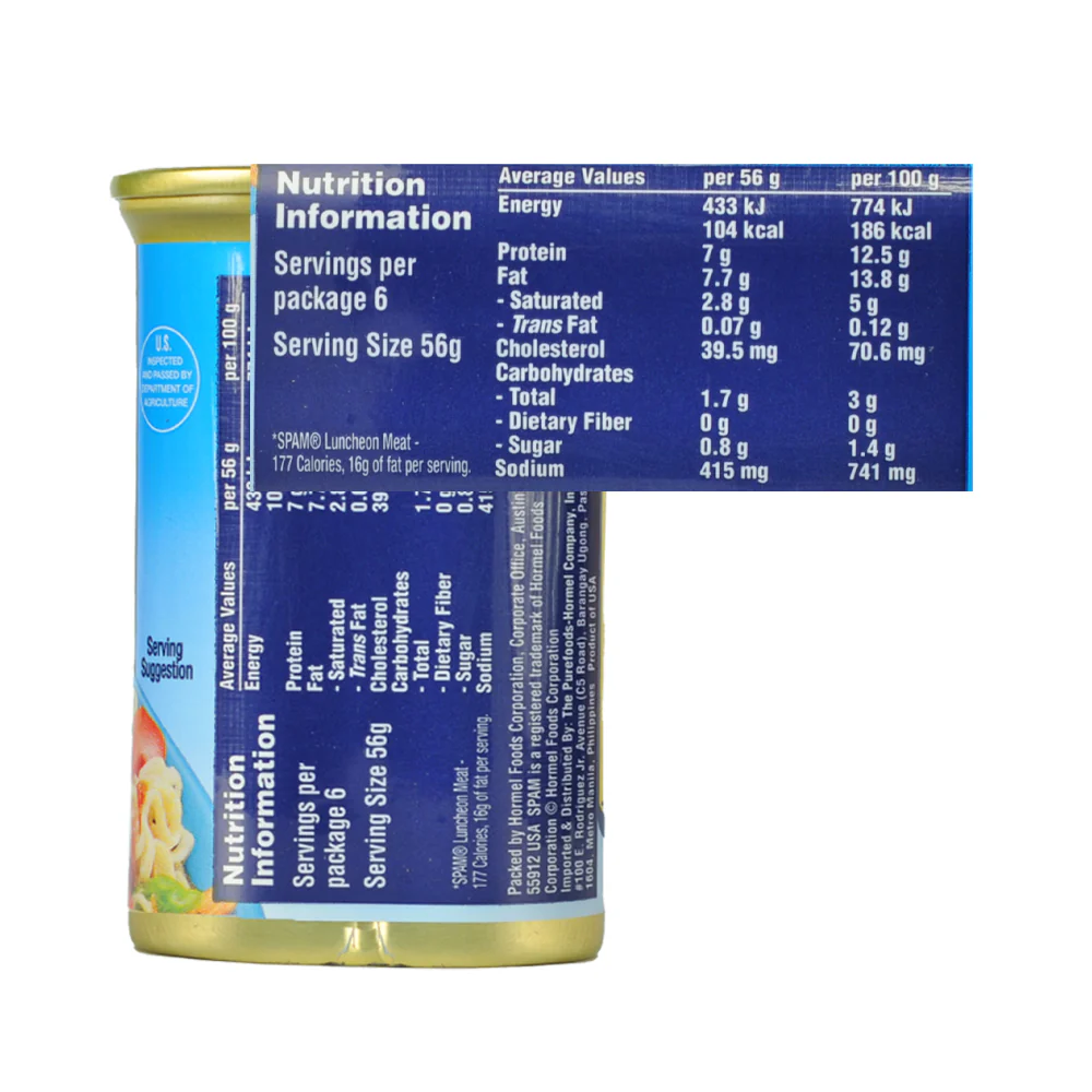 Spam Luncheon Meat Lite 340g - Image 3