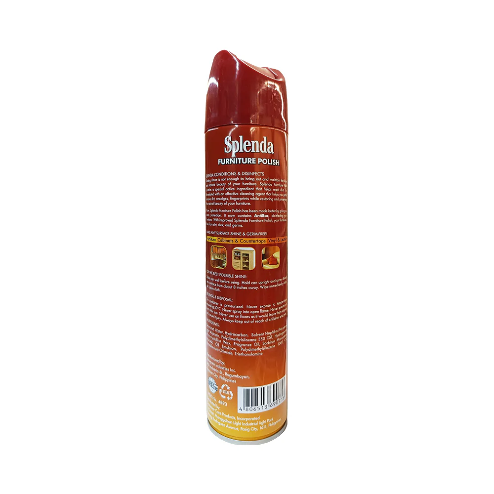 Splenda Furniture Polish Spray Lemon 330ml - Image 2