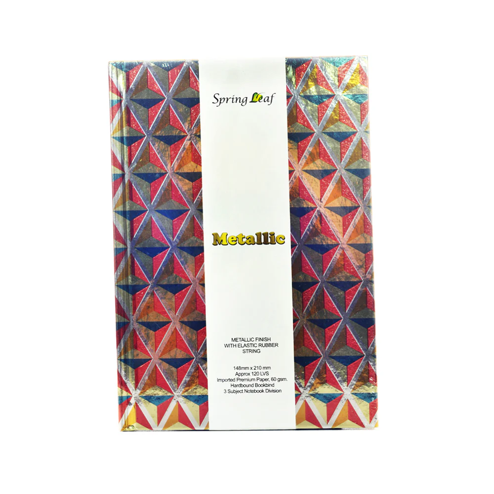 Spring Leaf Metallic Hardbound Bookbind Notebook 120 Leaves