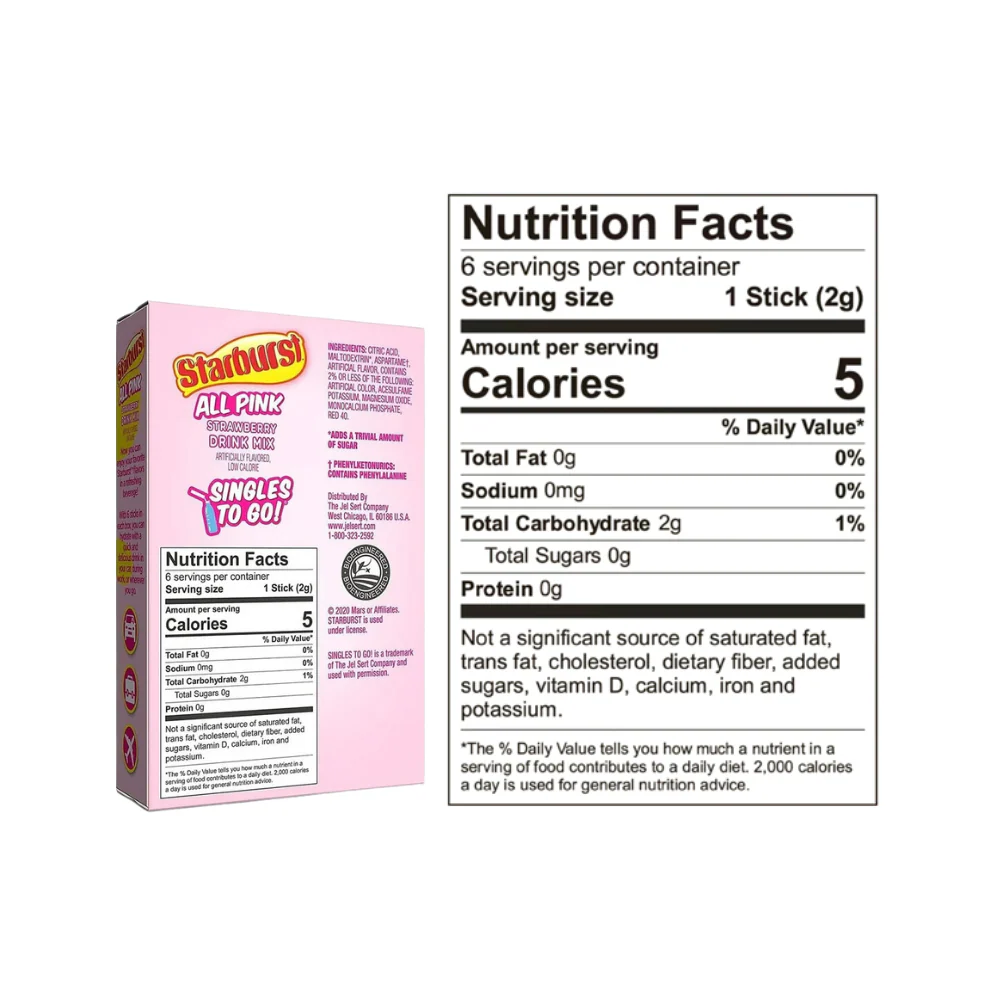 Starburst All Pink Singles To Go Zero Sugar 12.2g - Image 3