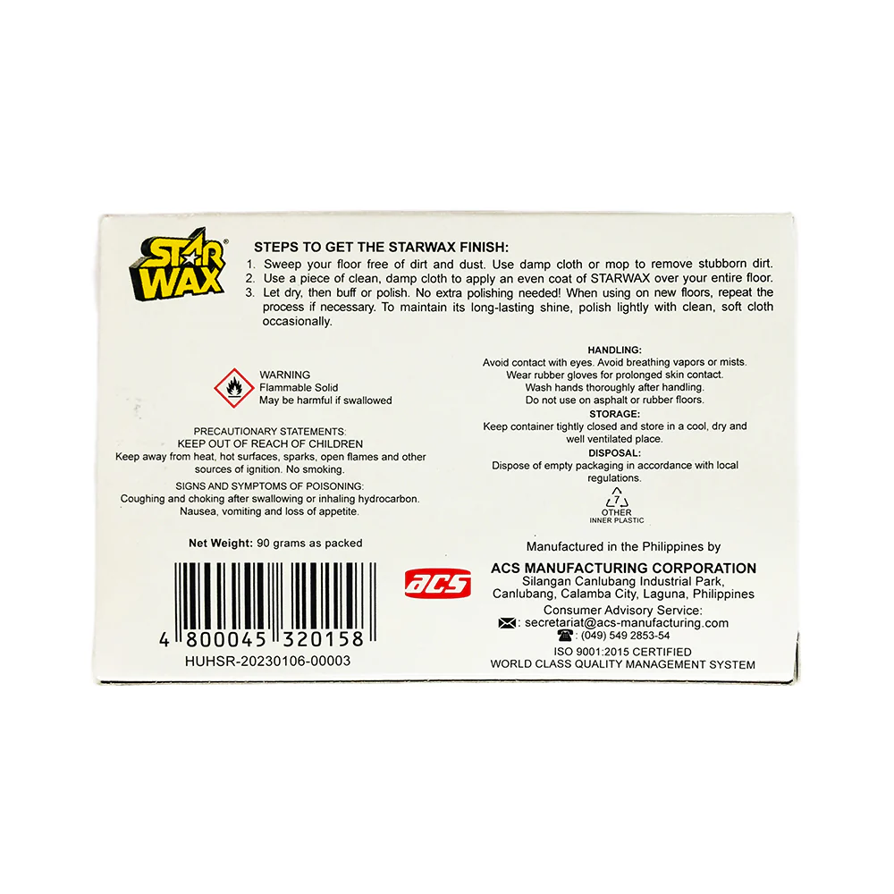 Starwax Colorless Floor Wax Paste 90g - Image 2