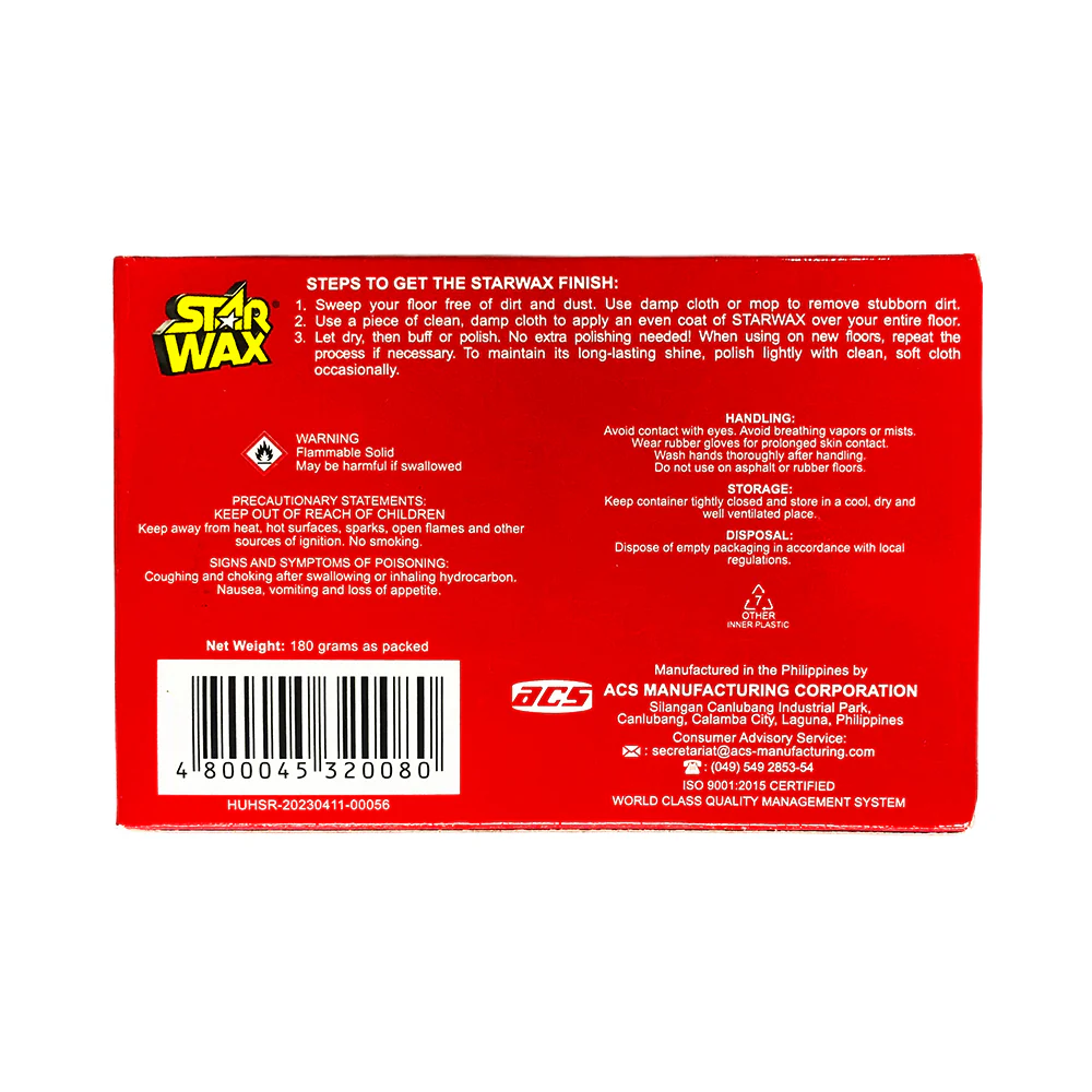 Starwax Red Floor Wax Paste 180g - Image 2