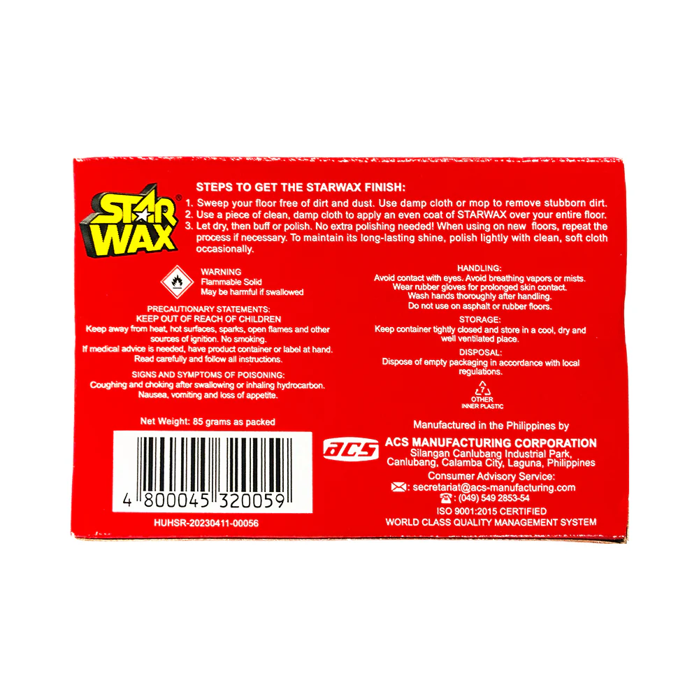 Starwax Red Floor Wax Paste 90g - Image 2