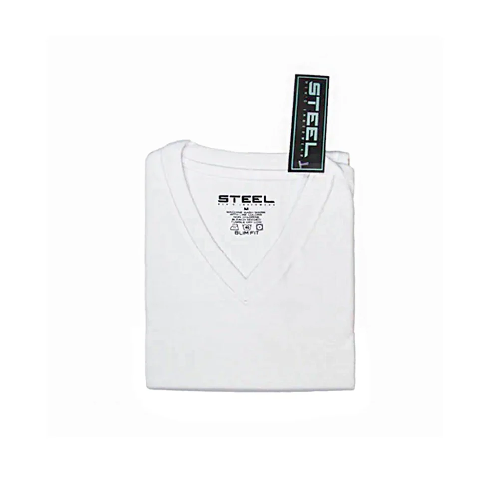 Steel Men's V-neck Shirt - Image 2