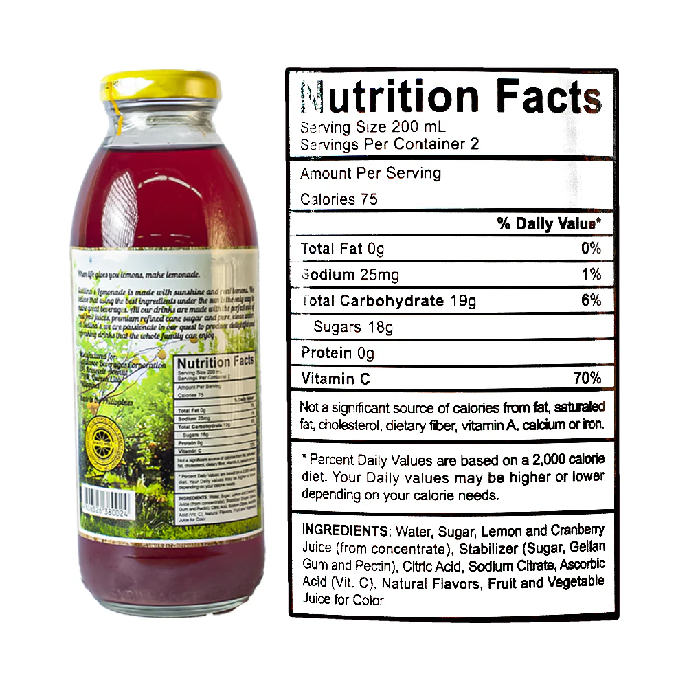 Stellina's Pink Lemonade With Cranberry 400ml - Image 3