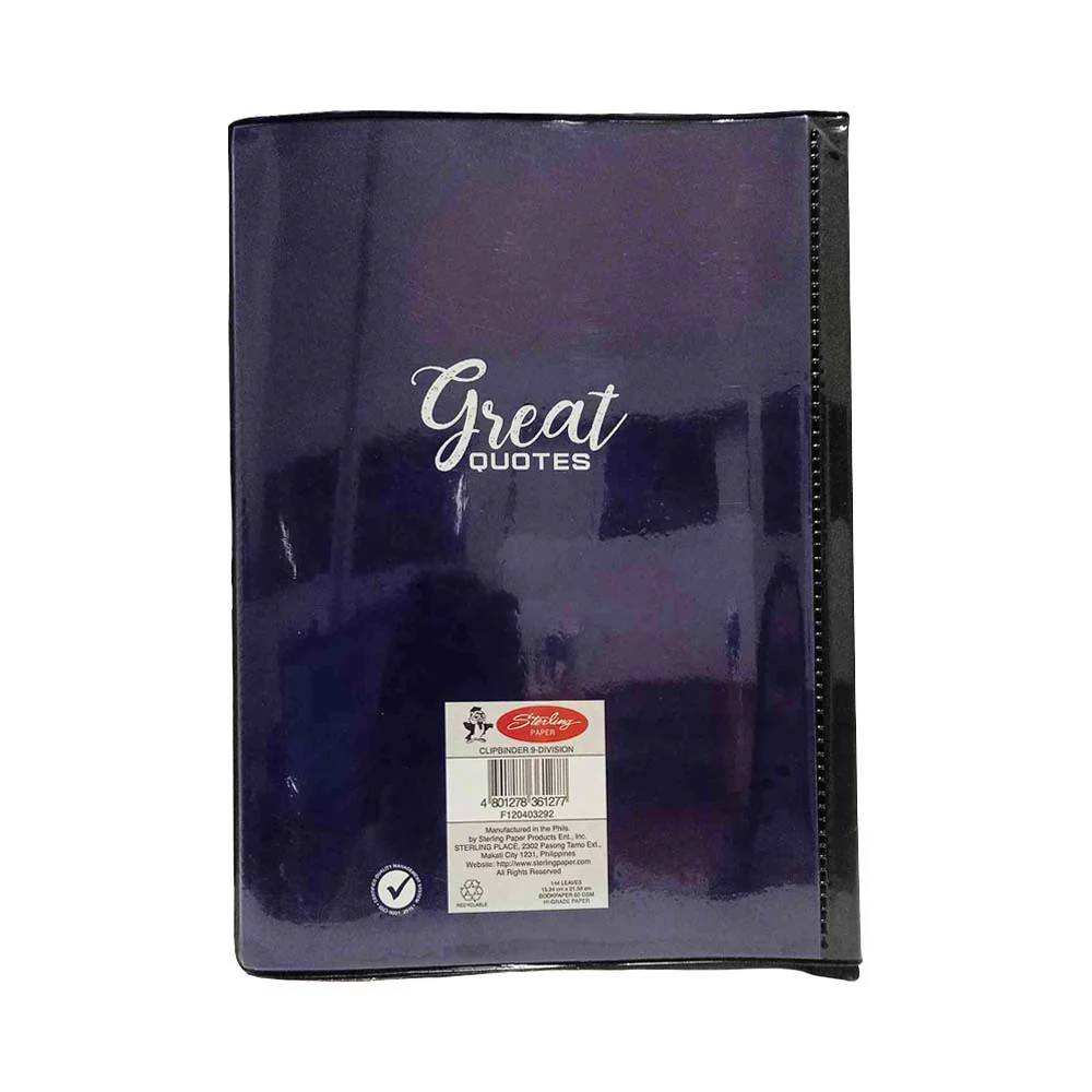 Sterling Clipbinder Great Quotes 9 Divison 685 144 Leaves - Image 2