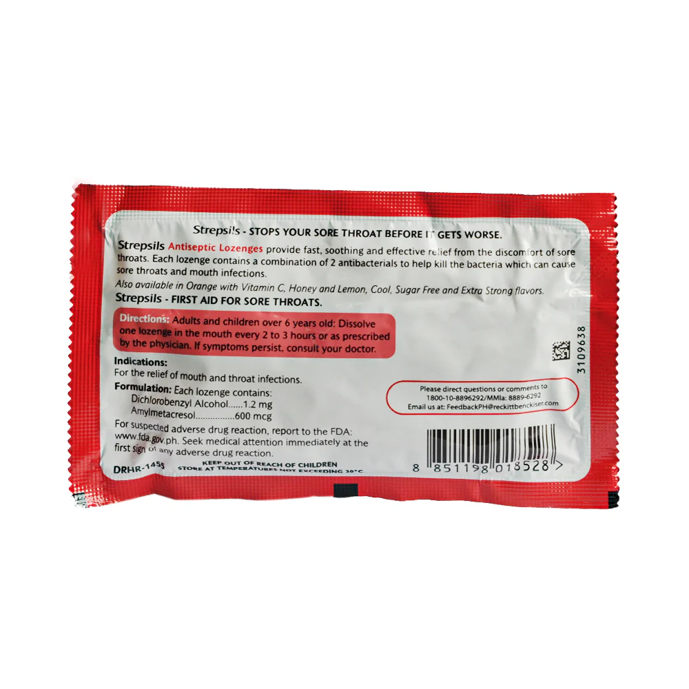 Strepsils Original 1.2mg/600mcg Lozenge 8's - Image 2