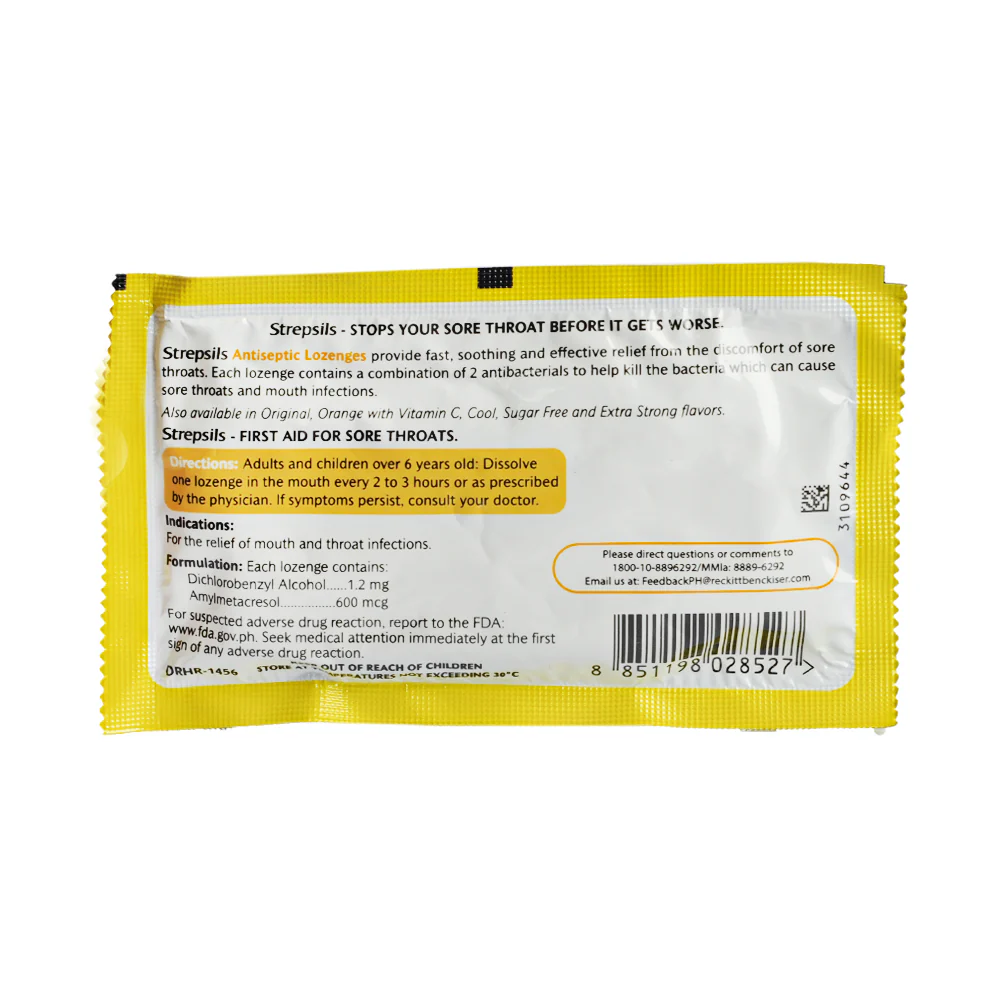 Strepsils Soothing Honey Lemon 1.2mg/600mcg Lozenge 8's - Image 2