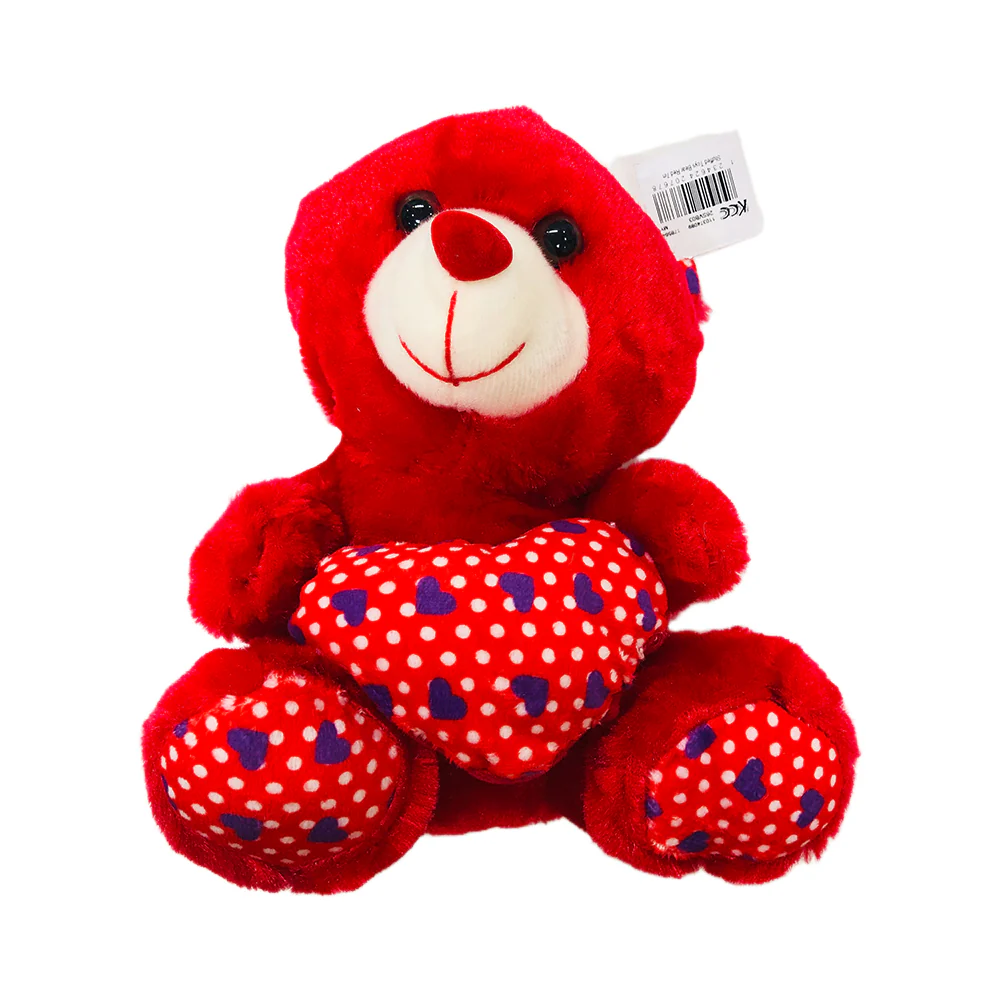Stuffed Toys Bear Red 7in - Image 4