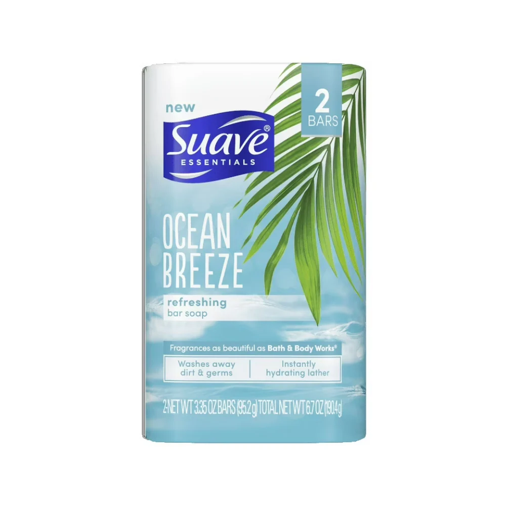 Suave Essentials Ocean Breeze Refreshing Bar Soap 95.2g x 2's - Image 2