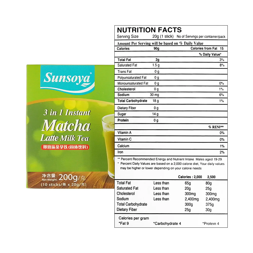 Sun Soya Milk Tea Matcha Latte 20g x 10’s - Image 2