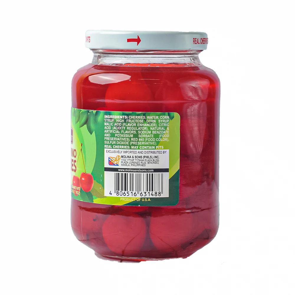 Sunbest Maraschino Cherries With Stem 456g (16oz) - Image 2