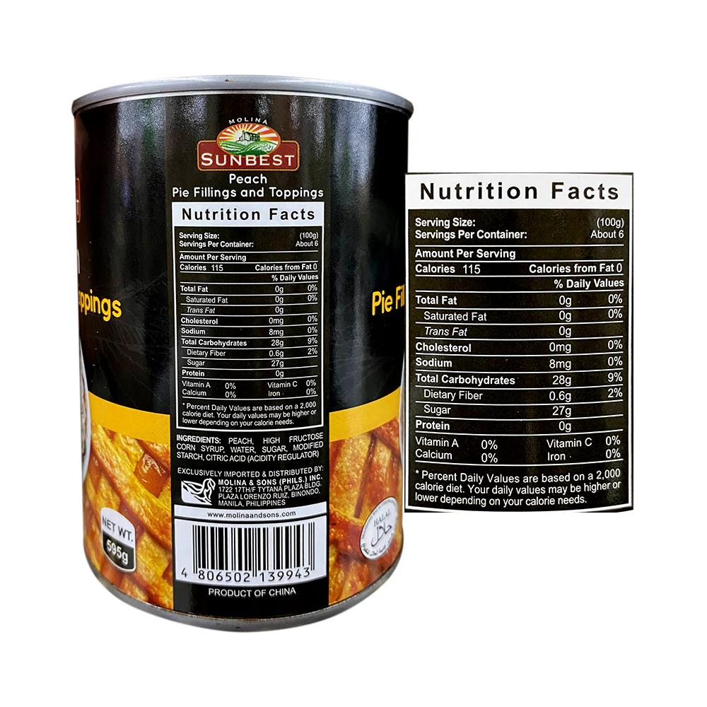 Sunbest Pie Fillings And Toppings Peach 595g - Image 2