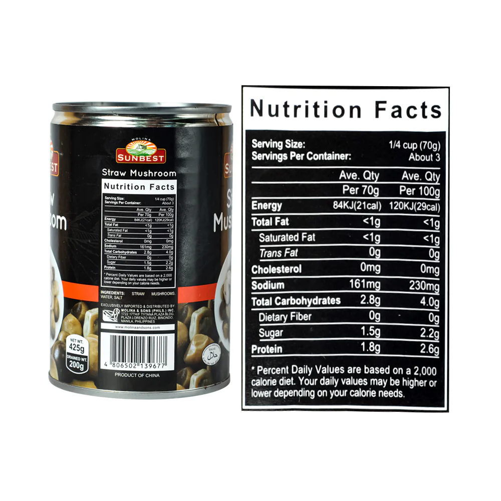 Sunbest Straw Mushroom 425g - Image 3