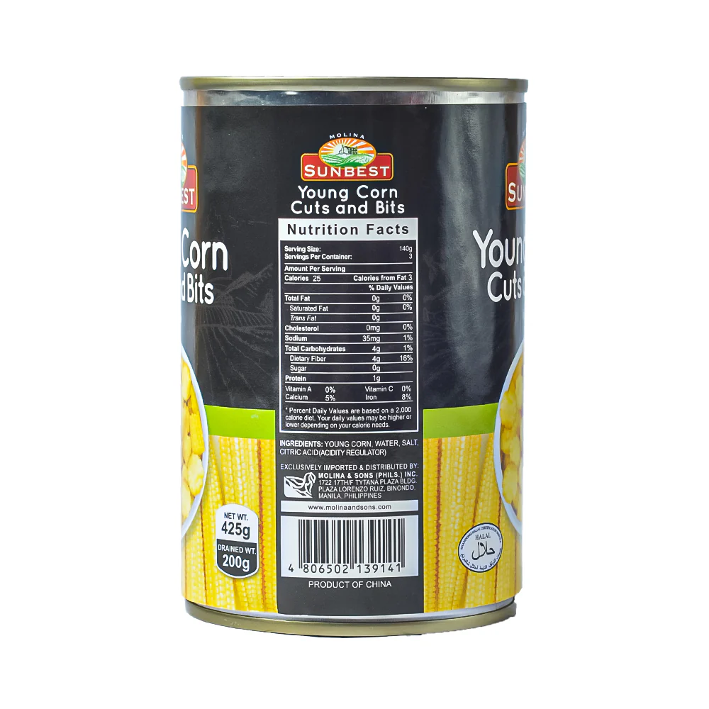 Sunbest Young Corn Cuts And Bits 425g - Image 2