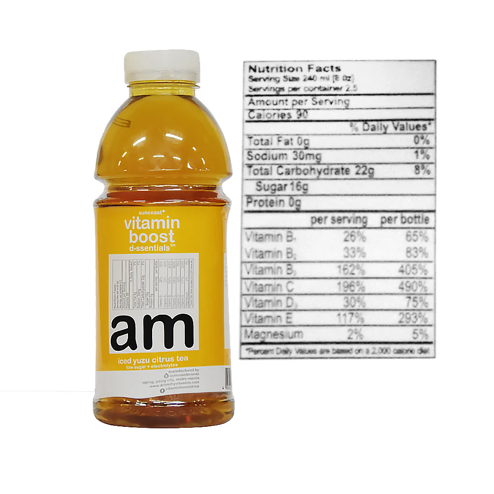 Suncoast Vitamin Boost Drink Iced Yuzu Citrus Tea 600ml - Image 2