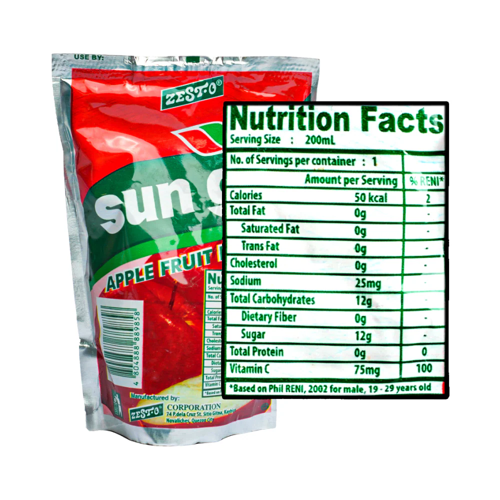 Sunglo Juice Drink Apple 200ml - Image 2