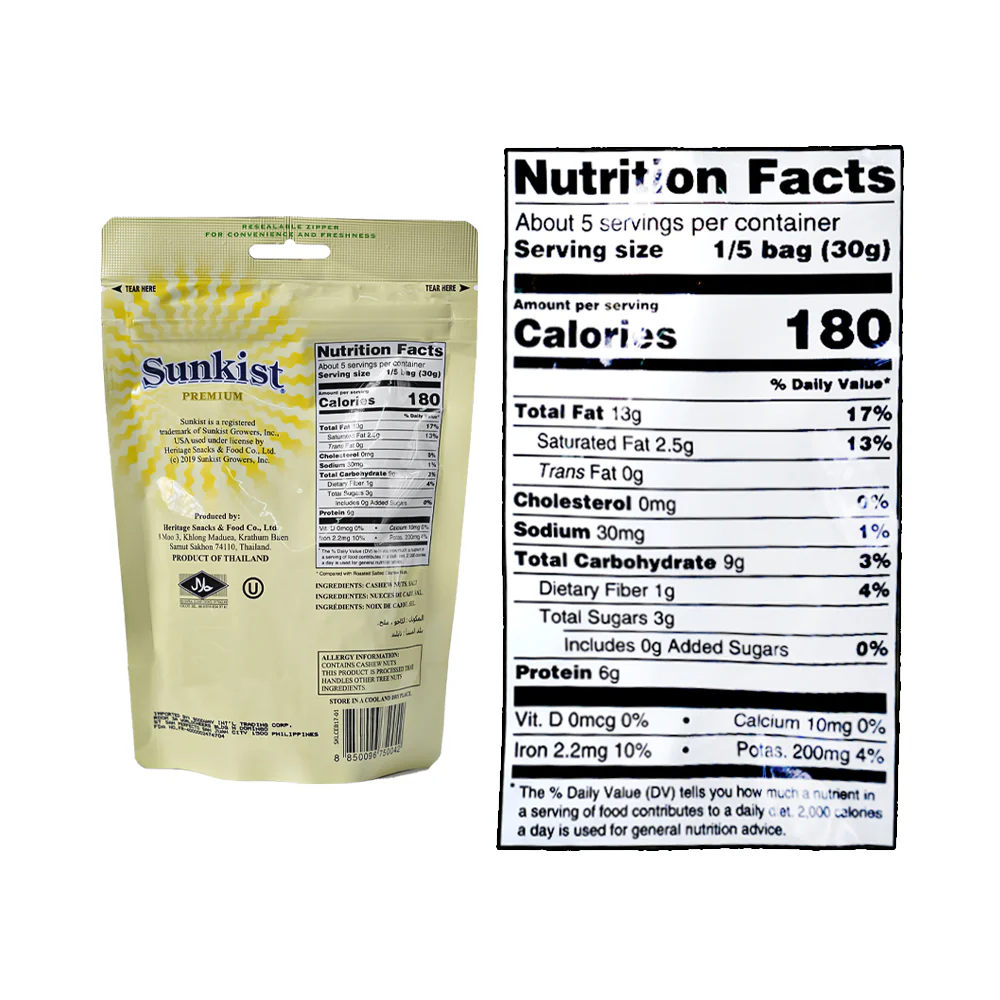Sunkist Dry Roasted Light And Salt Cashews 160g - Image 3