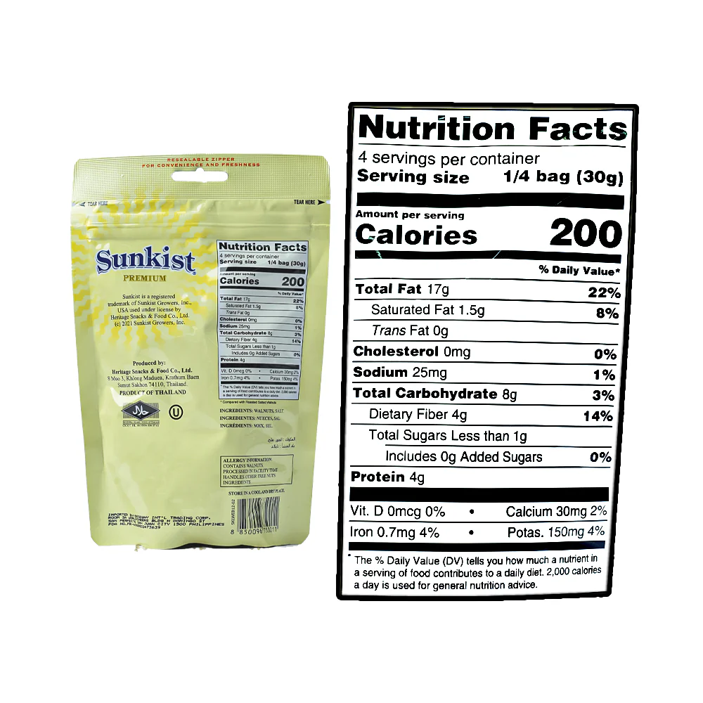 Sunkist Dry Roasted Light And Salt Walnuts 120g - Image 3