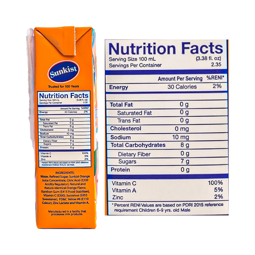 Sunkist Orange Fruit Juice 235ml - Image 3