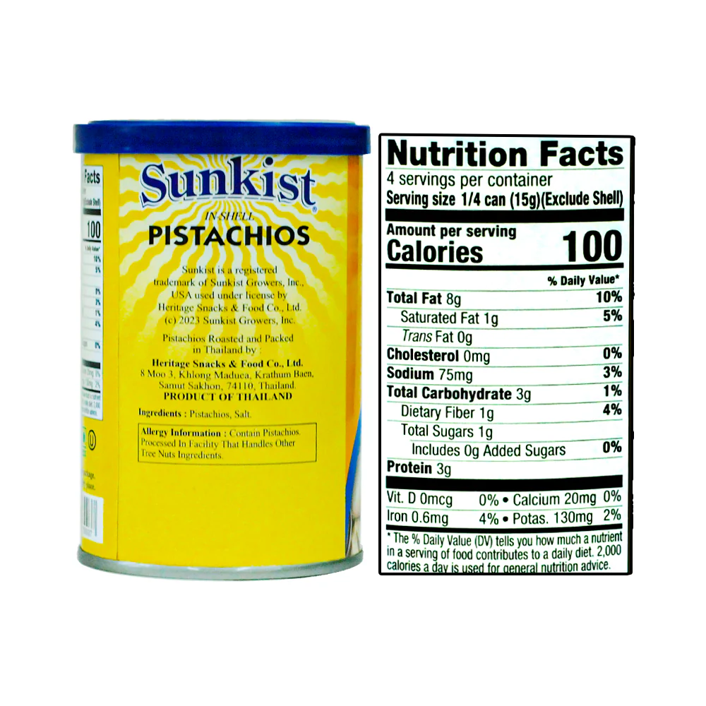 Sunkist Pistachios Dry Roasted And Salted - Image 2