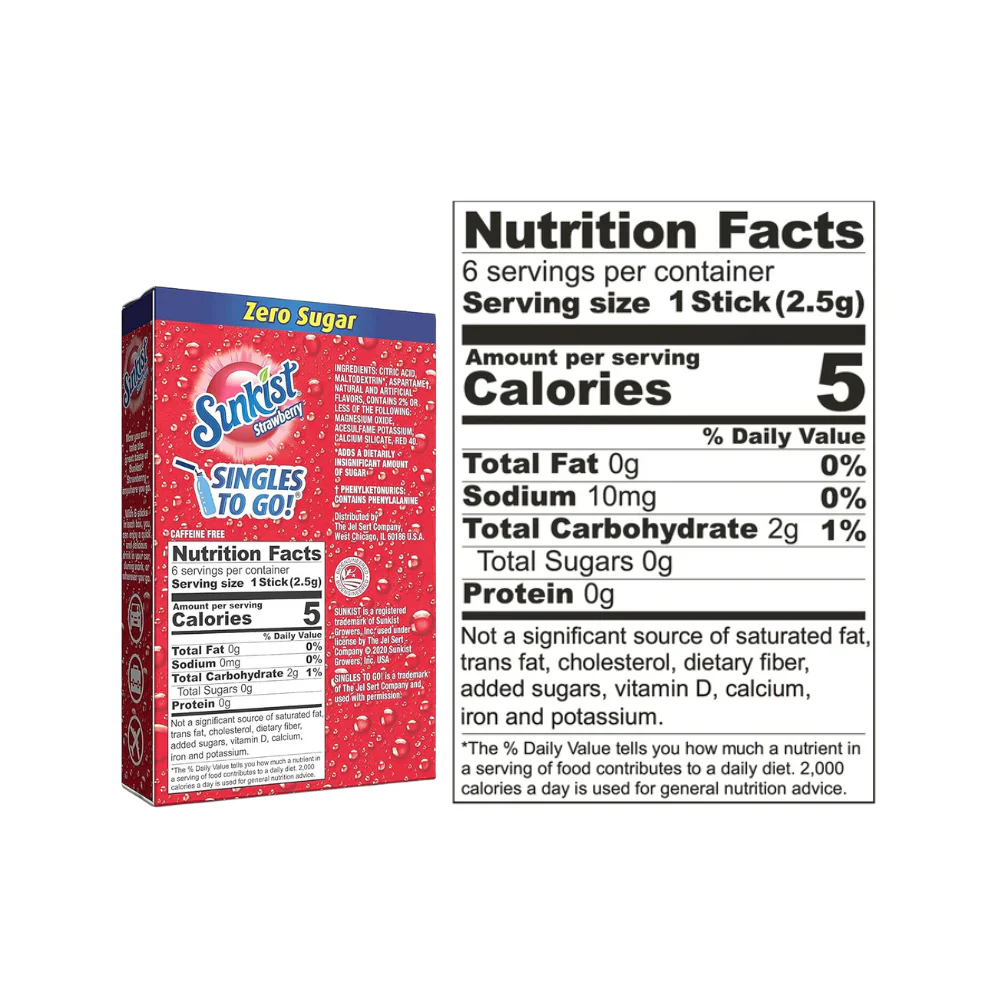 Sunkist Strawberry Singles To Go Zero Sugar 15g - Image 3