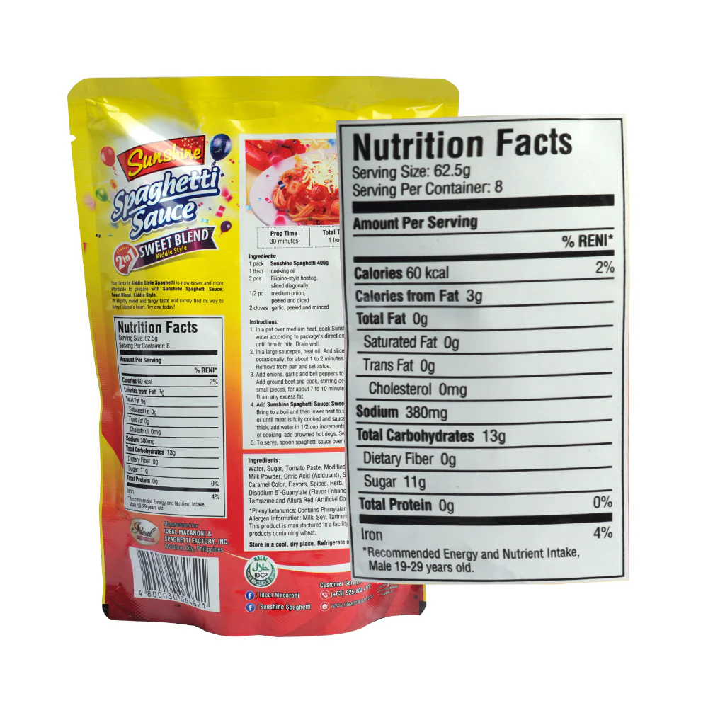 Sunshine Spaghetti Sauce Kiddie Style 500g - Image 2