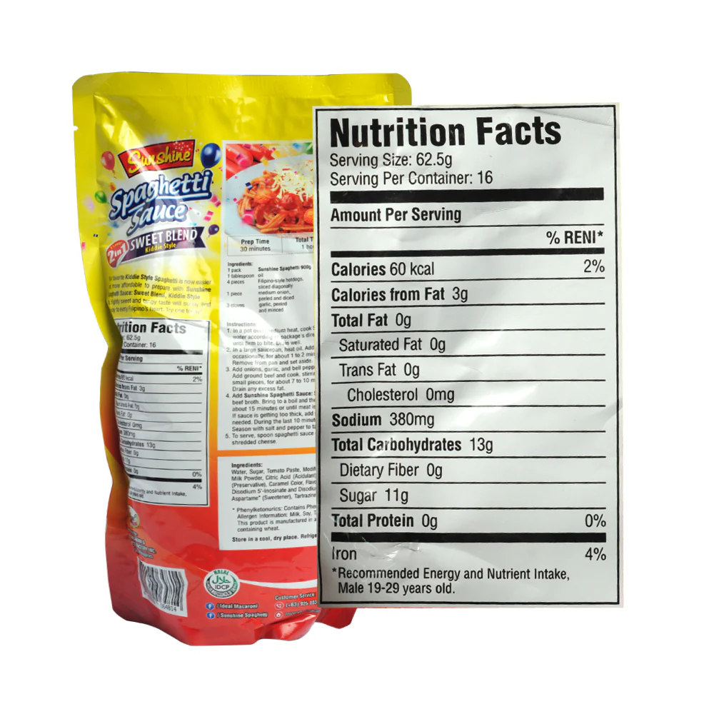 Sunshine Spaghetti Sauce Kiddie Style Sweet Blend 1kg - Image 2