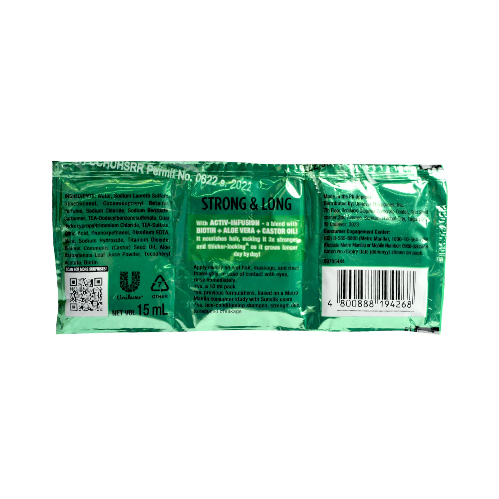 Sunsilk Shampoo Strong And Long 15ml 11's + 1 - Image 2