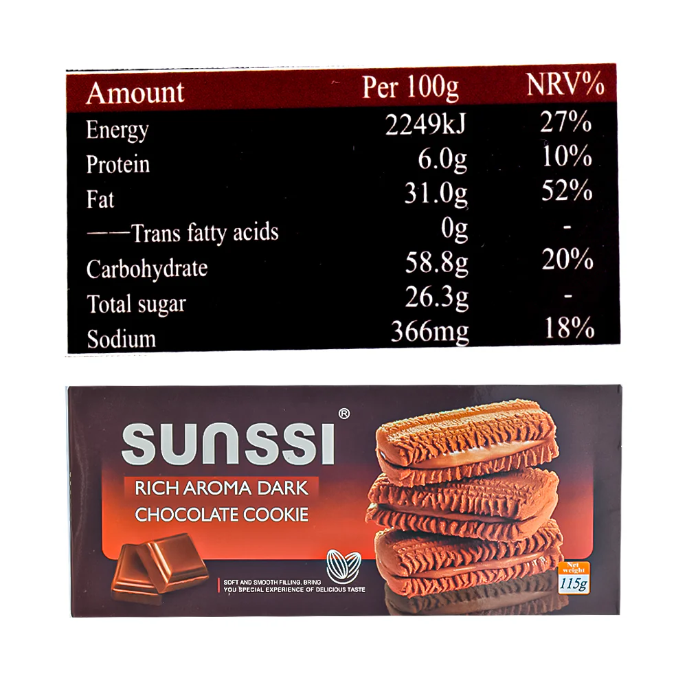 Sunssi Rich Aroma Dark Chocolate Cookie 115g - Image 3
