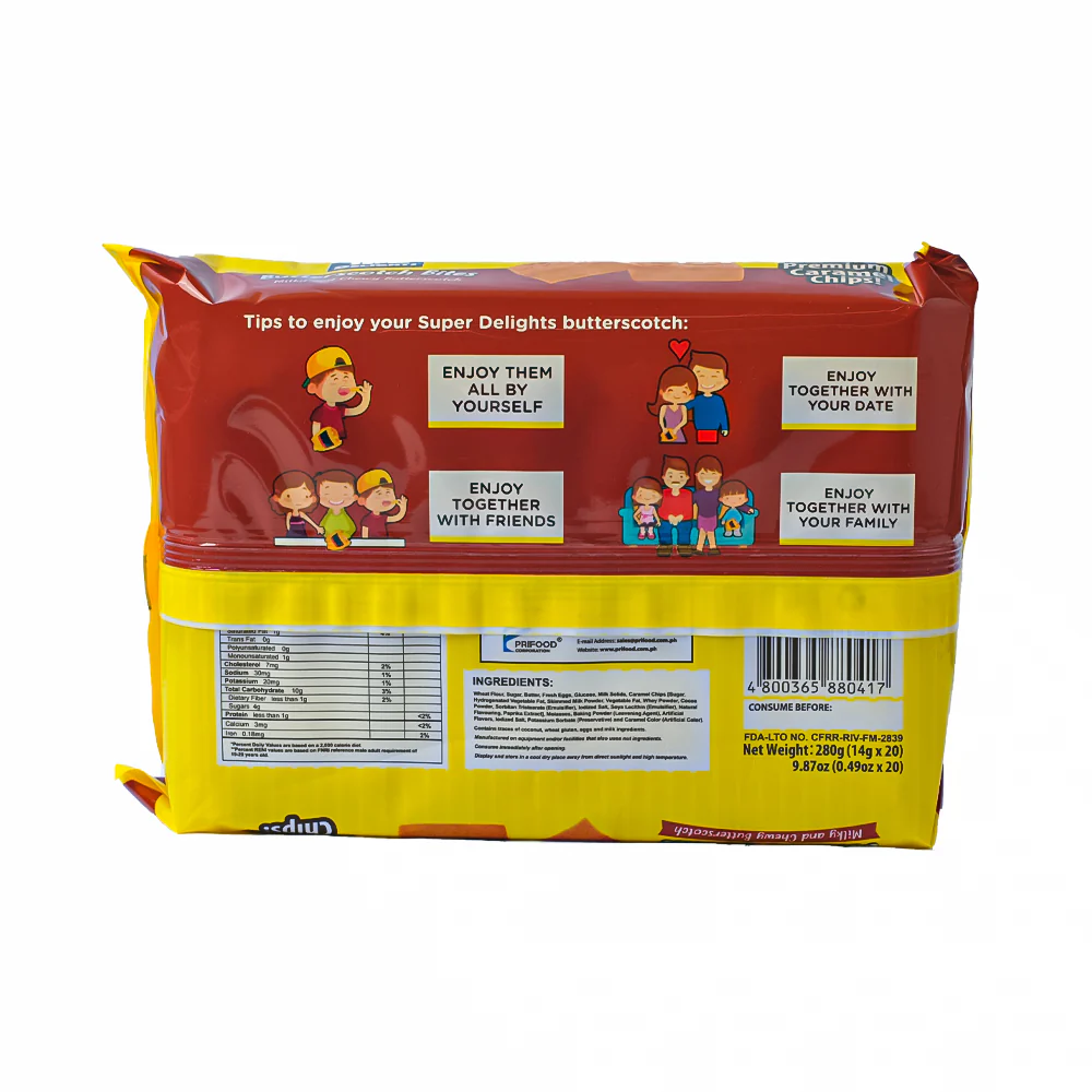 Super Delights Butterscotch Bites Milky and Chewy 14g x 20's - Image 2