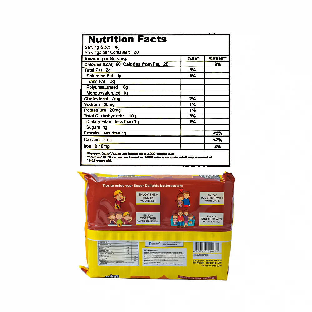 Super Delights Butterscotch Bites Milky and Chewy 14g x 20's - Image 3