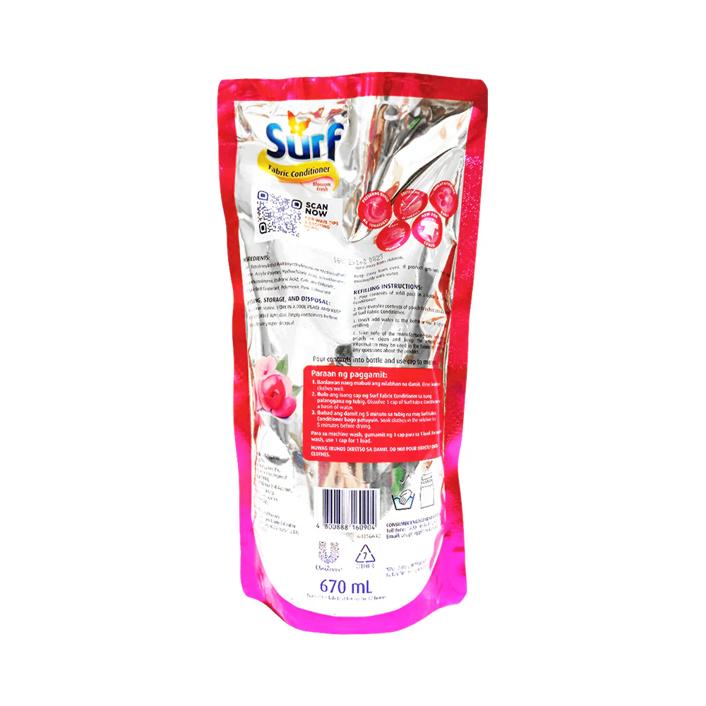 Surf Fabric Conditioner Blossom Fresh Refill 670ml - Image 2