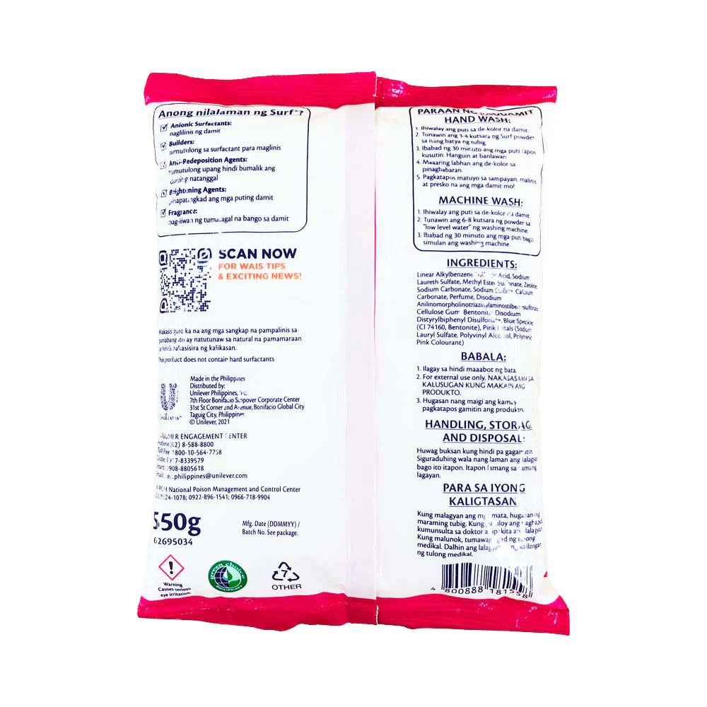 Surf Detergent Powder Blossom Fresh 550g - Image 2