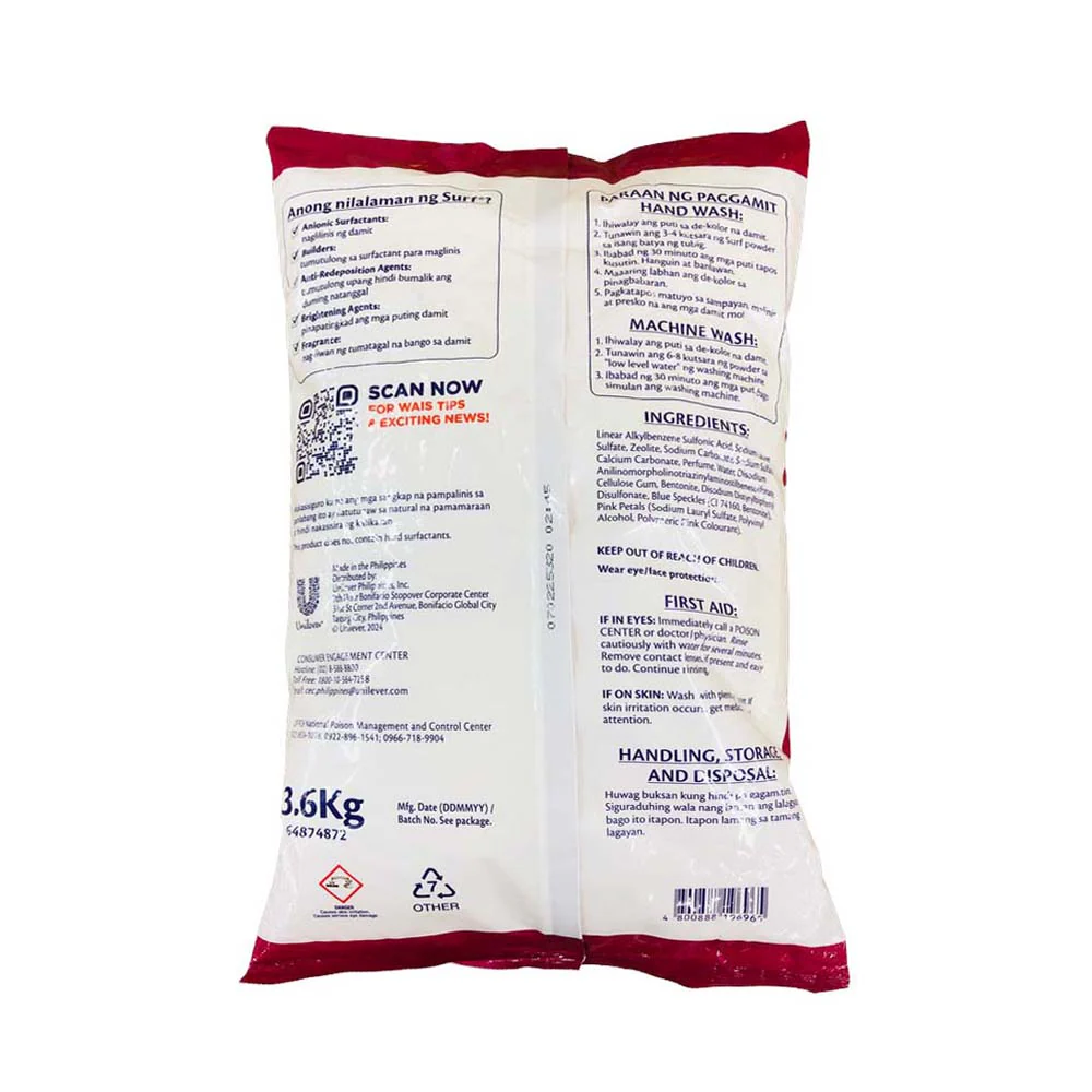 Surf Detergent Powder With Fabricon Blossom Fresh 3.6kg - Image 2
