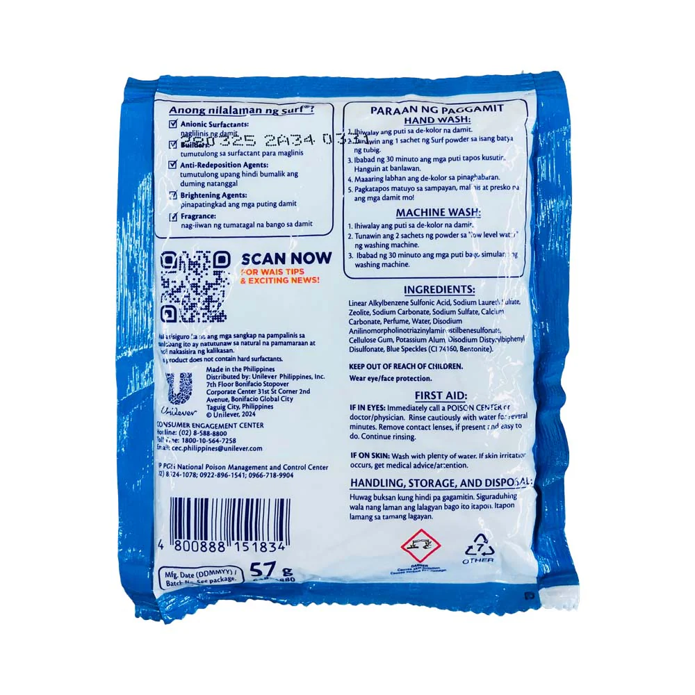 Surf Detergent Powder Tawas Laundry 57g - Image 2