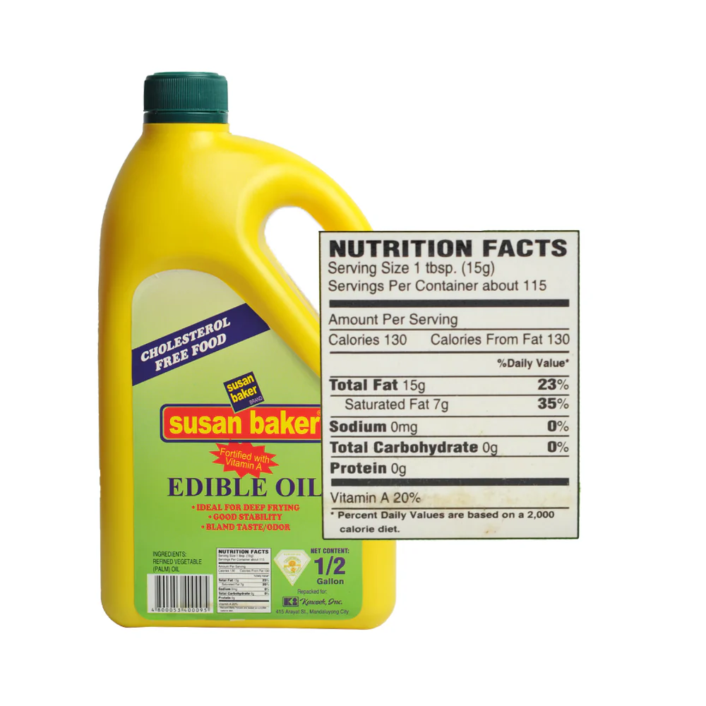 Susan Baker Edible Oil 1/2gal - Image 2