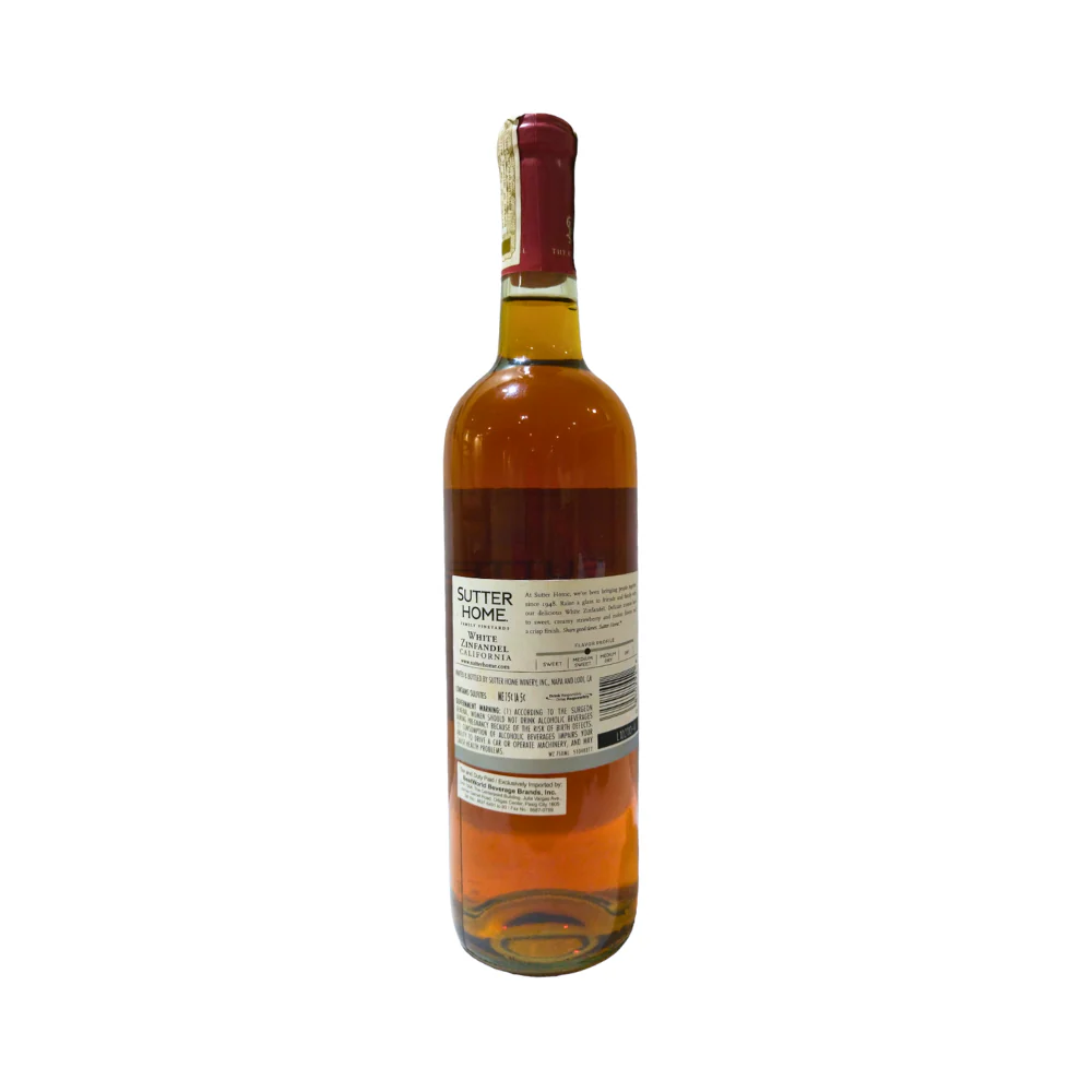 Sutter Home White Zinfandel White Wine 750ml - Image 3