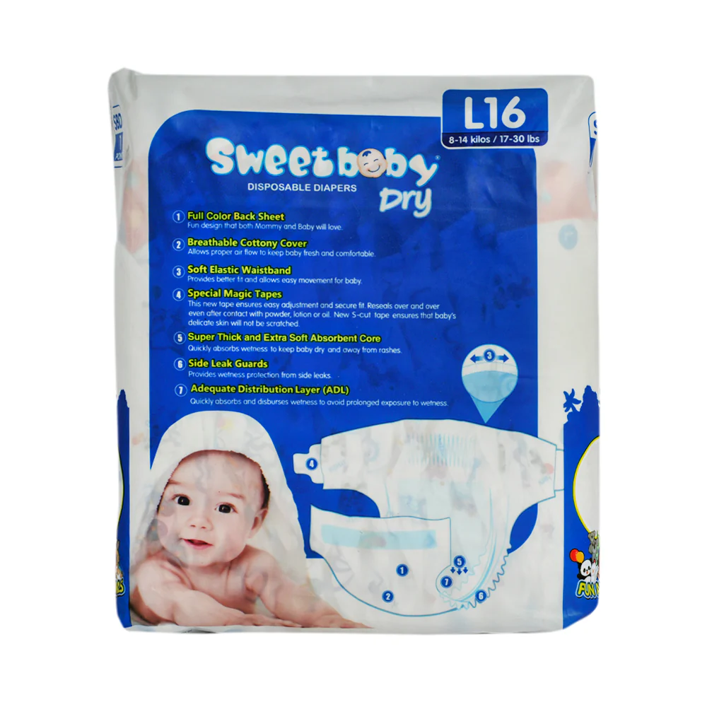 Sweet Baby Dry Disposable Diapers Travel Pack Large 16's - Image 2