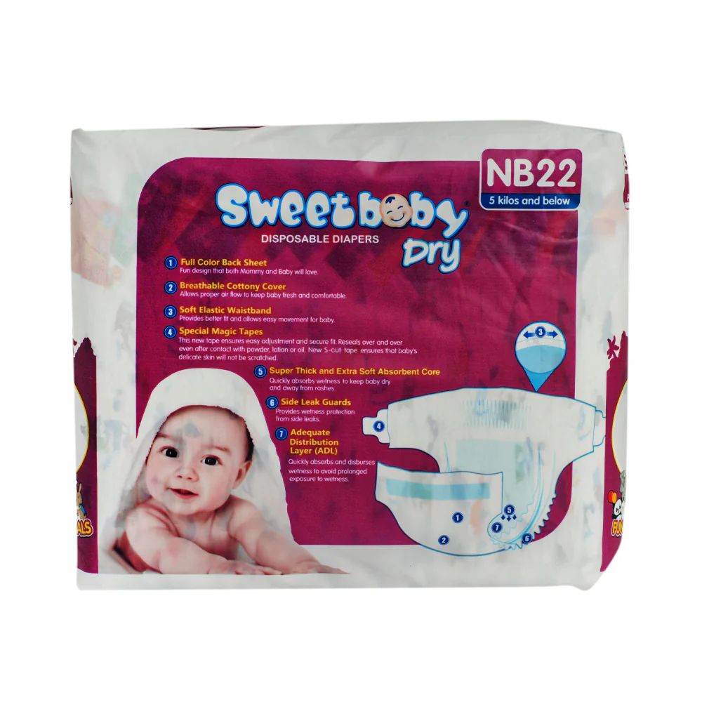 Sweet Baby Dry Disposable Diapers Travel Pack Newborn 22's - Image 2
