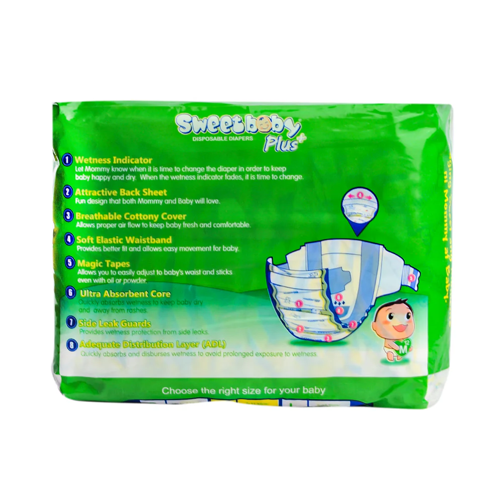 Sweet Baby Plus Disposable Diapers Travel Pack Medium 12's - Image 2