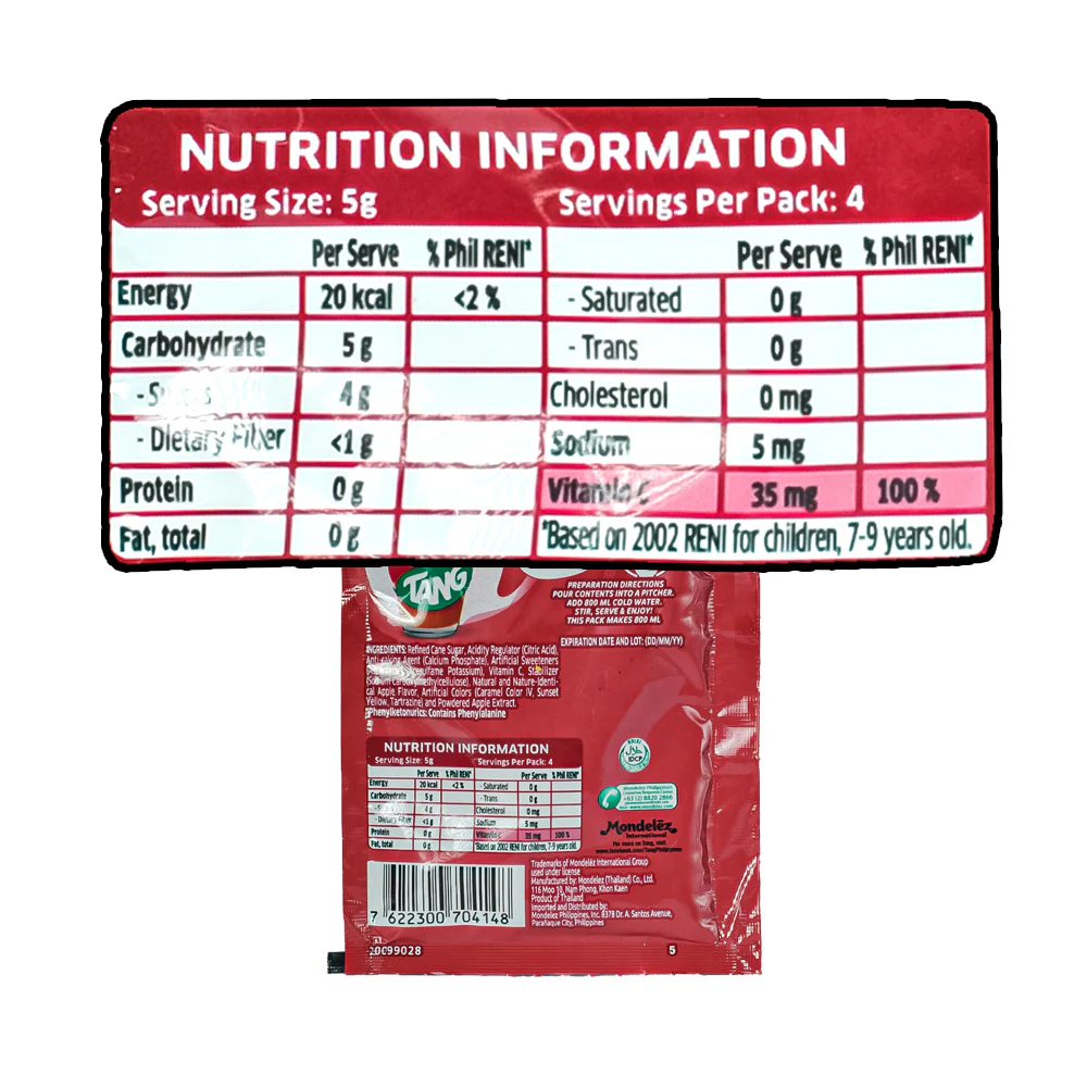 Tang Powdered Juice Apple 19g - Image 3