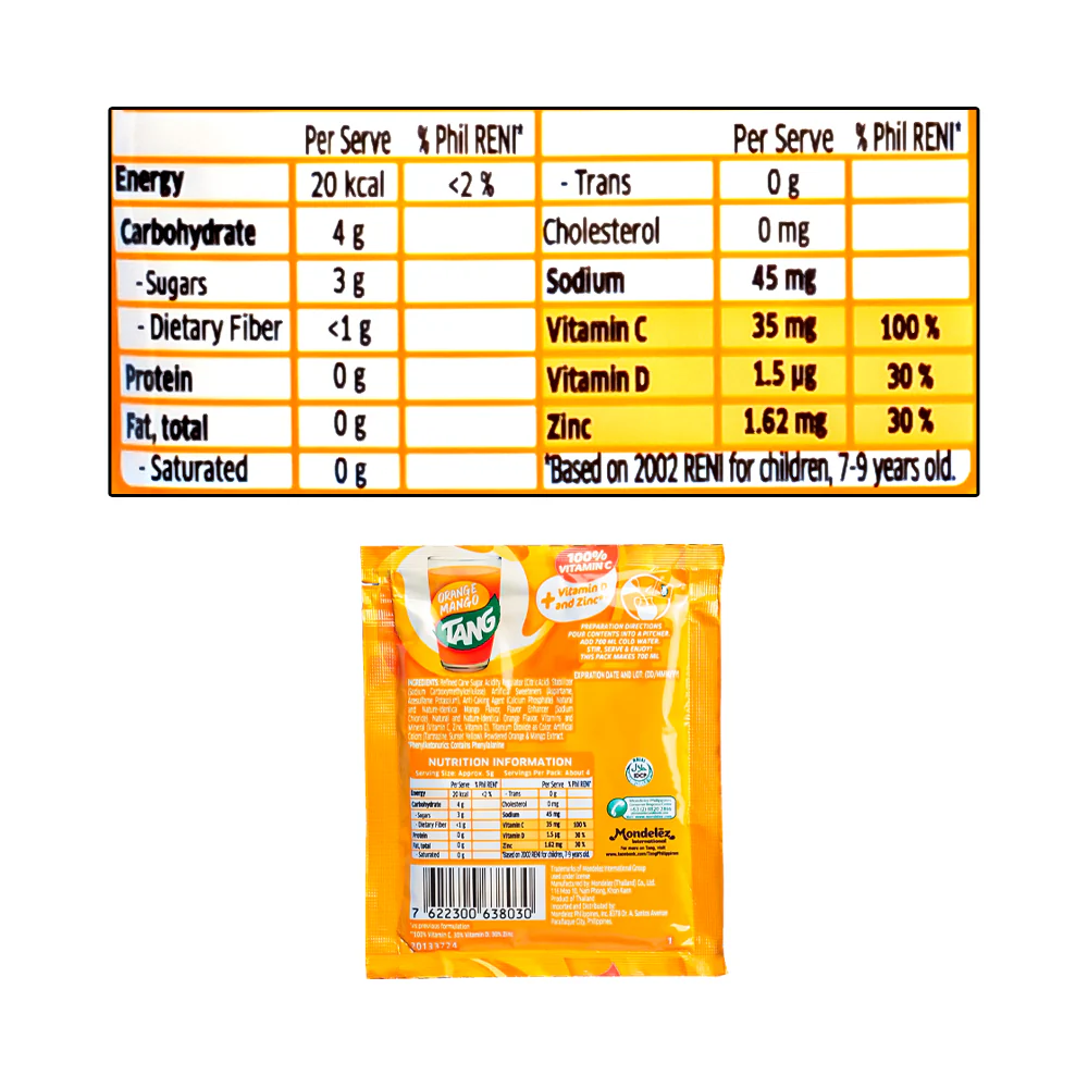 Tang Powdered Juice Combo Delights Orange Mango 19g - Image 3