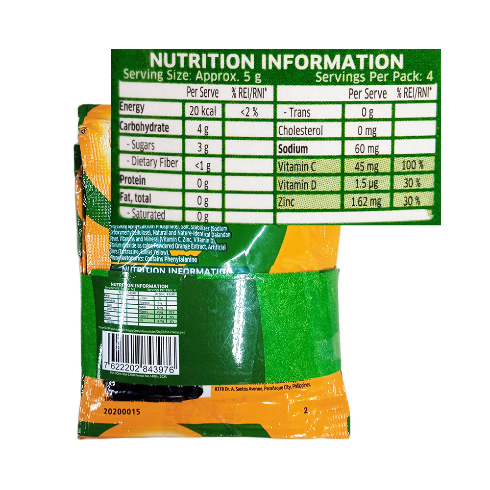 Tang Powdered Juice Dalandan 19g 5's + 1 - Image 2