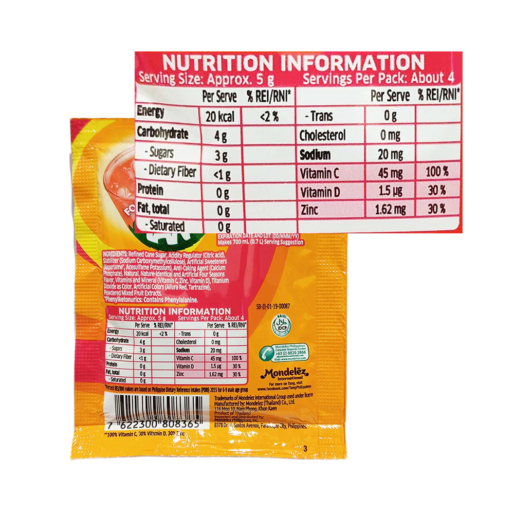 Tang Powdered Juice Four Seasons Flavor 19g - Image 2